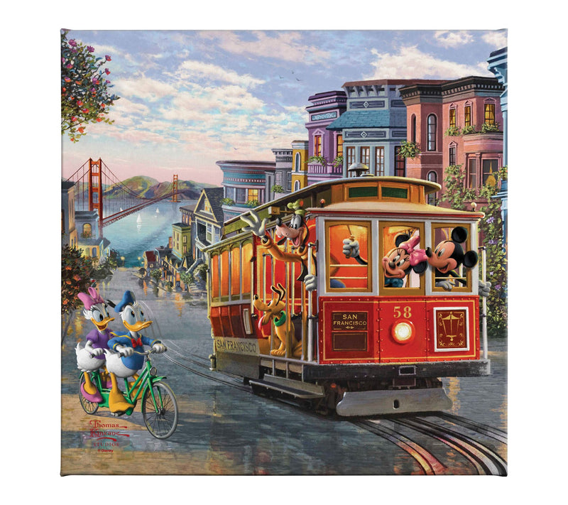 Thomas Kinkade Mickey & Minnie San Francisco 14x14Gallery Wrap — Main view