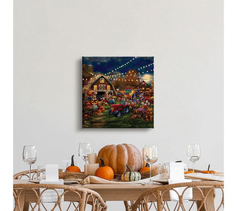 Thomas Kinkade Mickey&Minnie Pumpkin Festival 14x14GalleryWrap — View 3