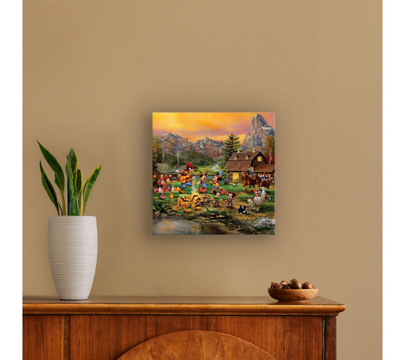 Thomas Kinkade Mickey&Minnie Rocky Mountain 14x14 Gallery Wrap — View 3