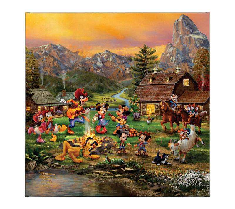 Thomas Kinkade Mickey&Minnie Rocky Mountain 14x14 Gallery Wrap — Main view