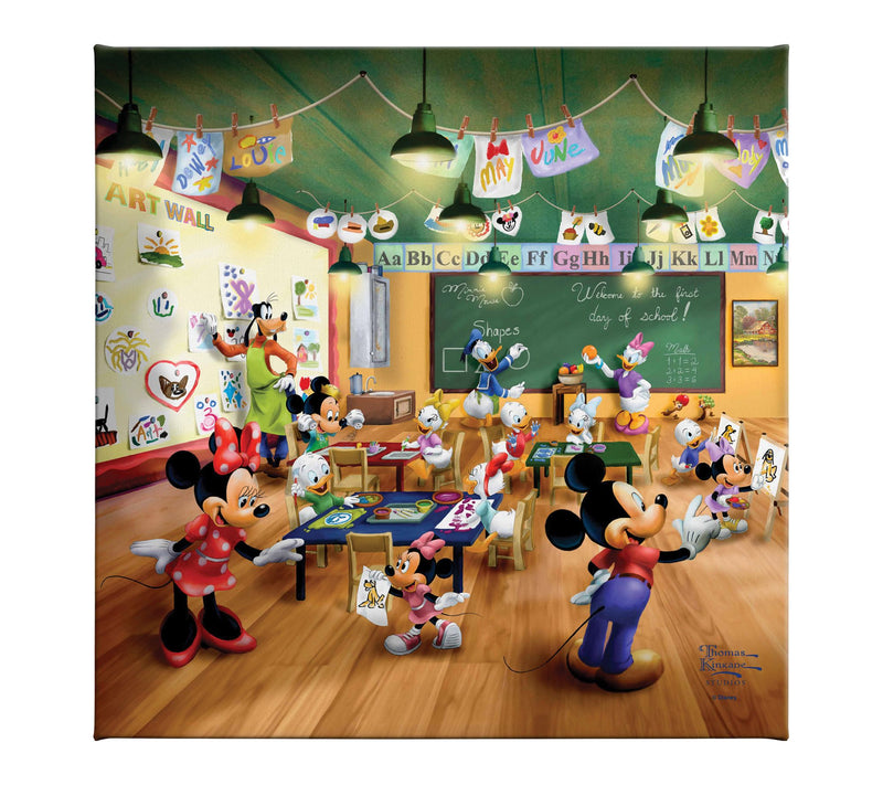 Thomas Kinkade Mickey & Minnie Schoolhouse 14x14 Gallery Wrap — Main view