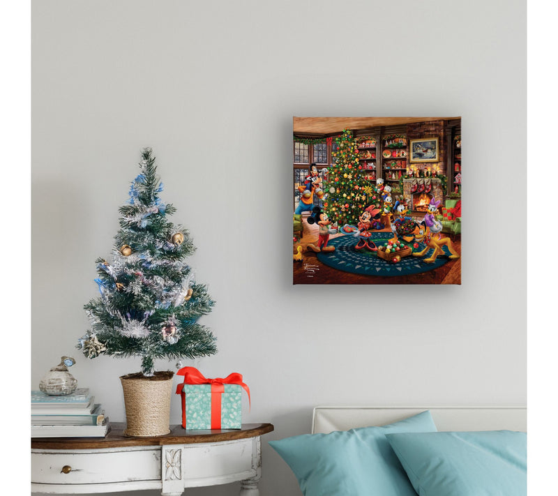 Thomas Kinkade Mickey & Minnie Trimming Tree 14x14 GalleryWrap — View 4