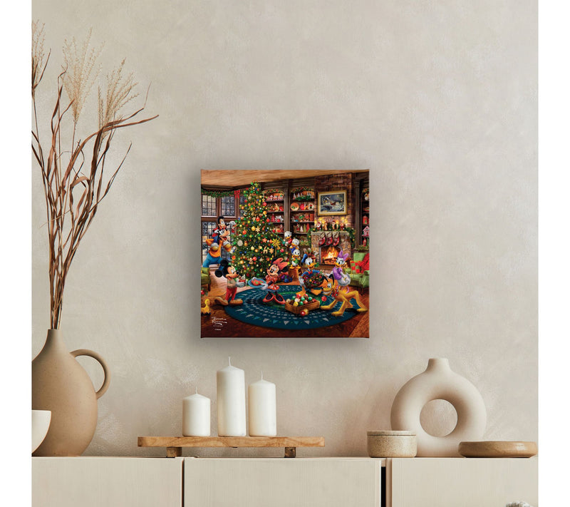 Thomas Kinkade Mickey & Minnie Trimming Tree 14x14 GalleryWrap — View 3