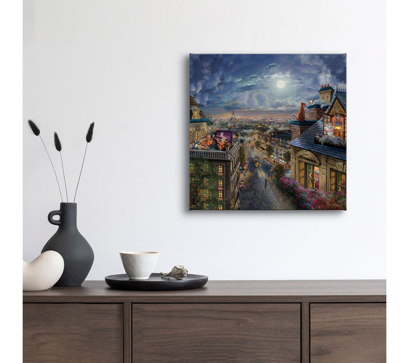 Thomas Kinkade Aristocats Love Under Moon 14x14Gallery Wrap — View 3