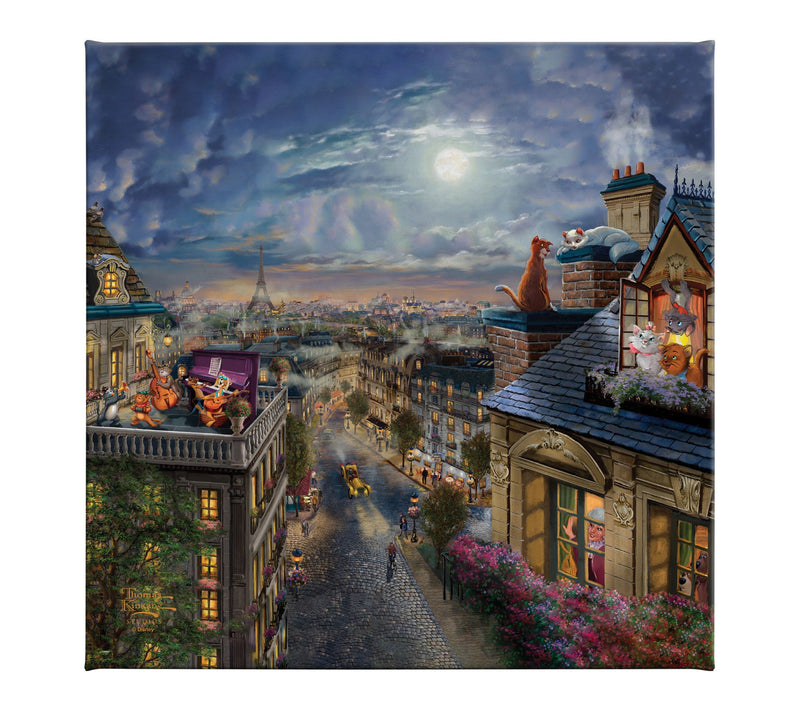 Thomas Kinkade Aristocats Love Under Moon 14x14Gallery Wrap — Main view