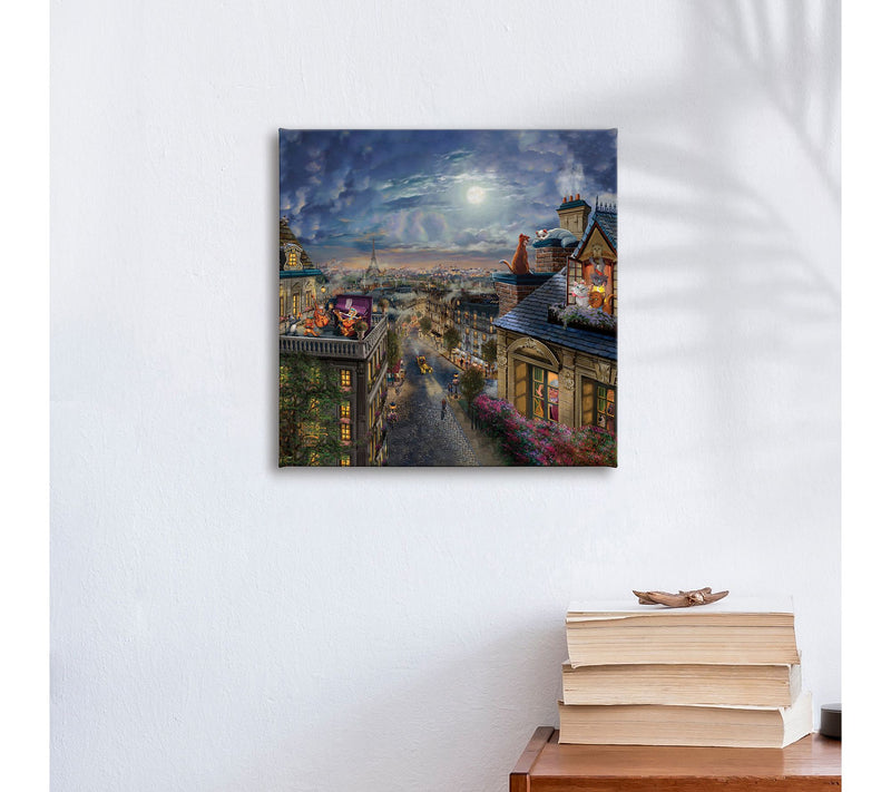 Thomas Kinkade Aristocats Love Under Moon 14x14Gallery Wrap — View 4