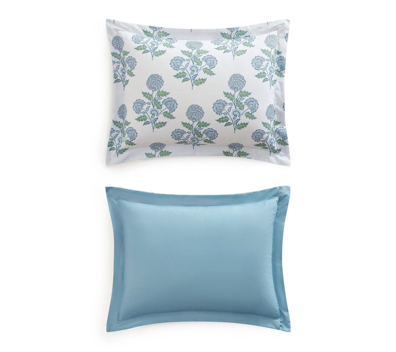 Martha Everyday Boho Floral Reversible Blue Full Bedding Set — View 5