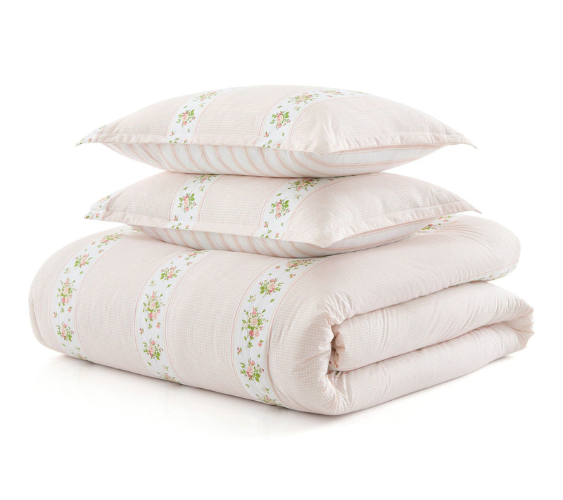 Martha Stewart Annabelle Stripe Pink King Comforter Set — View 2