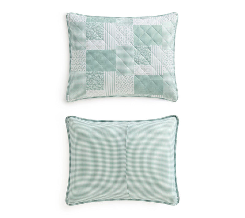 Martha Everyday Piper Patchwork Reversible Green TW Quilt Set — View 5