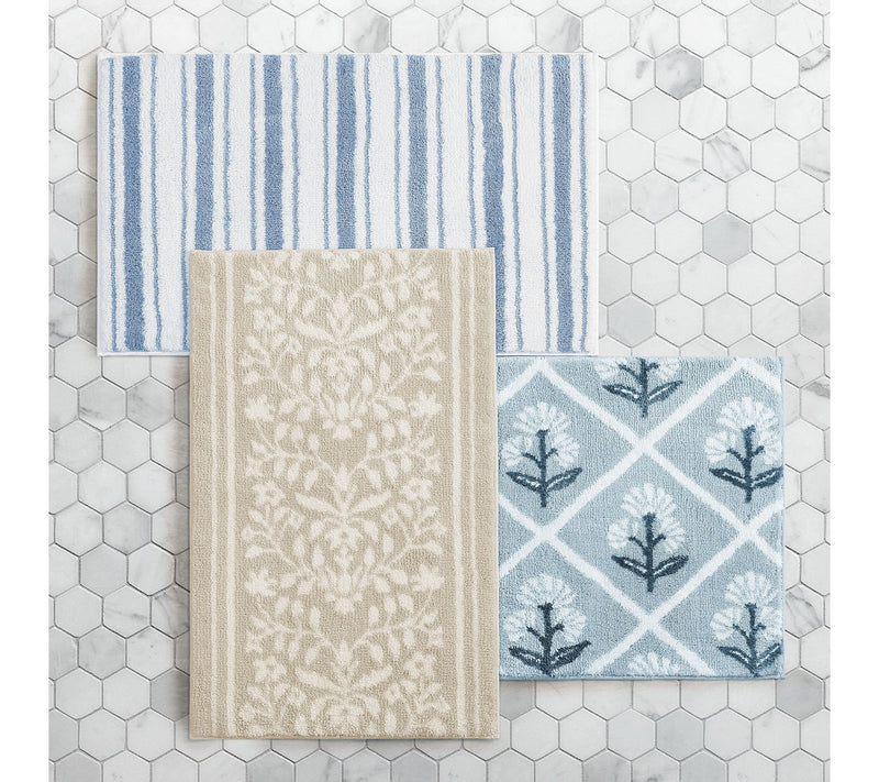 Martha Everyday Floral Vines Light Beige 30X20Bath Rug — View 4