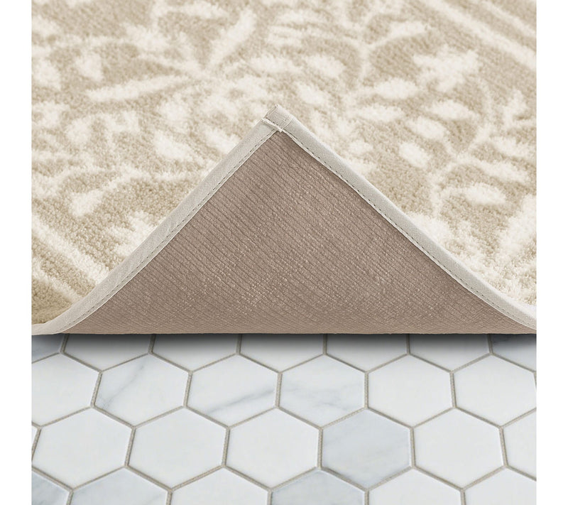 Martha Everyday Floral Vines Light Beige 30X20Bath Rug — View 3