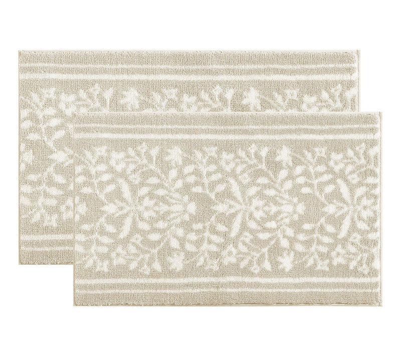 Martha Everyday Floral Vines Light Beige 30X20Bath Rug — View 7