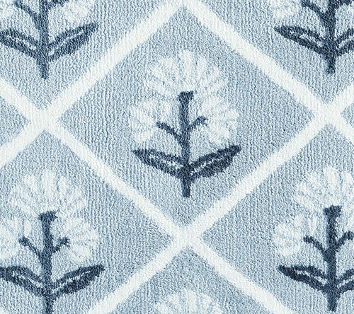 Martha Everyday Trident Floral Light Blue 30X20Bath Rug — View 6