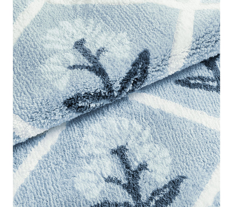 Martha Everyday Trident Floral Light Blue 30X20Bath Rug — View 5