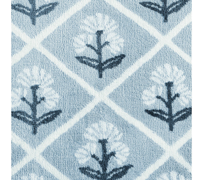 Martha Everyday Trident Floral Light Blue 30X20Bath Rug — View 2