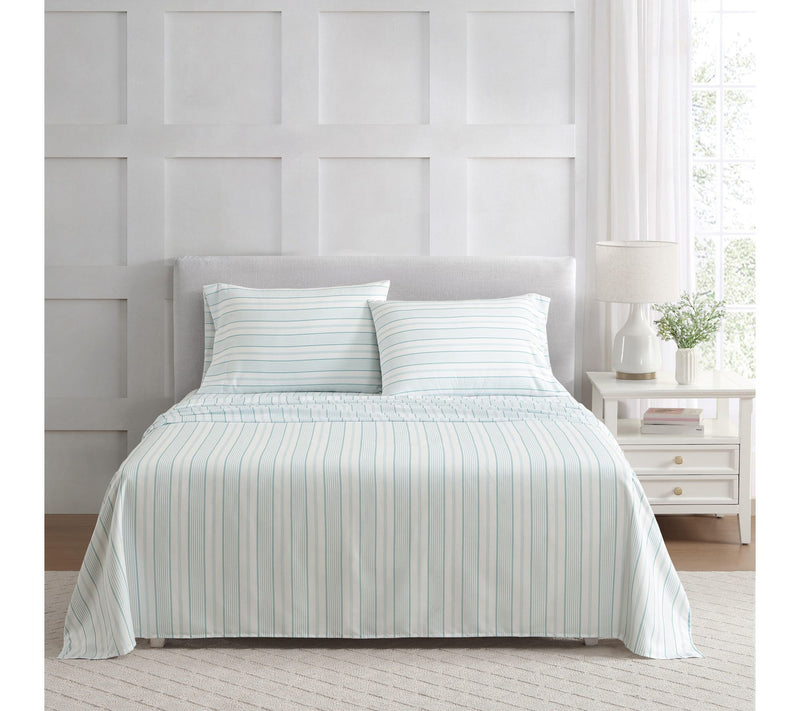Martha Everyday Madison Stripe Blue Full SheetSet — View 2