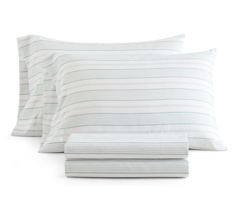 Martha Everyday Madison Stripe Blue Twin SheetSet — View 10