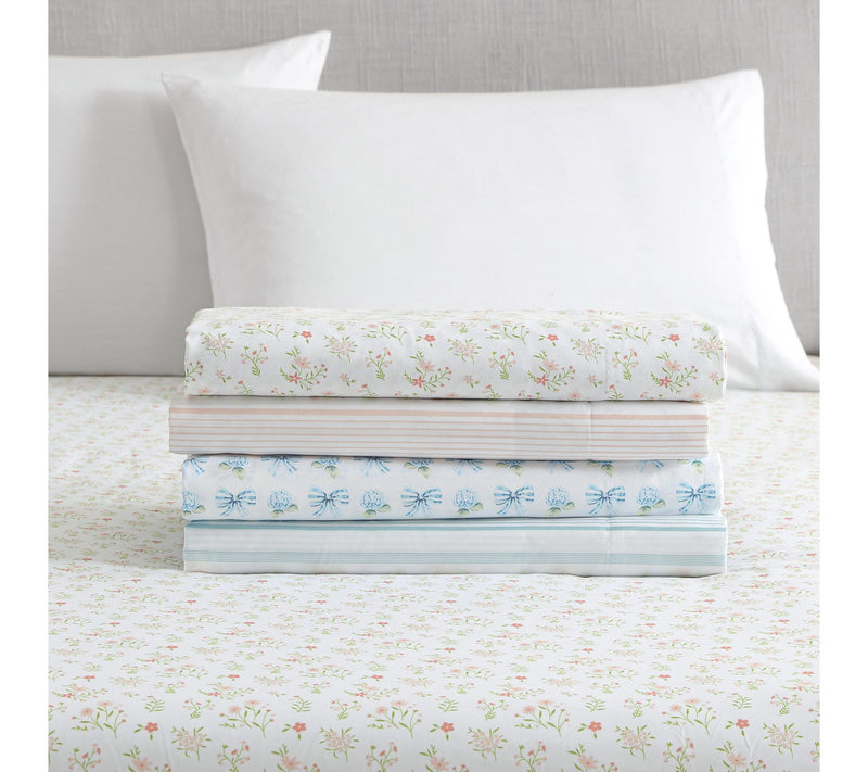 Martha Everyday Madison Stripe Blue Twin SheetSet — View 7