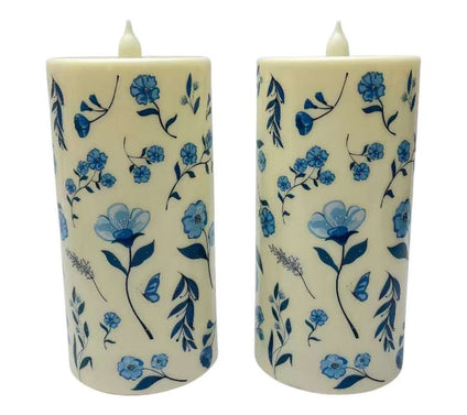 "As Is" Temp-tations S/2 8" Outdoor Fiberoptic Candles