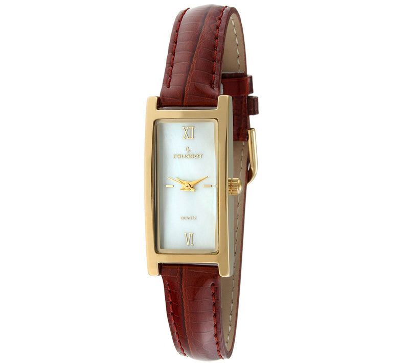 Peugeot Ladies' Brown Leather Strap Watch — Main view
