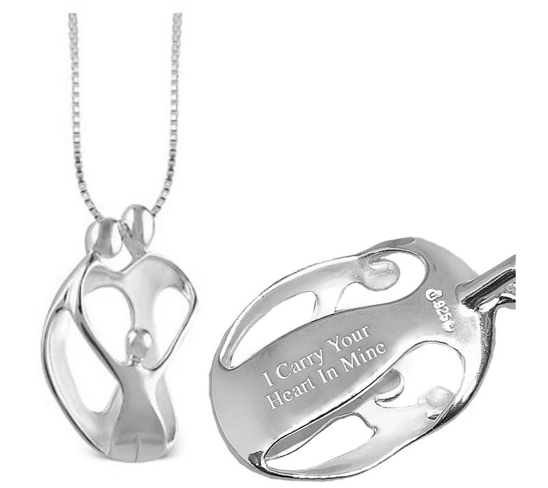 Personalized Sterling Parents & Child Loving F amily Pendant — View 6