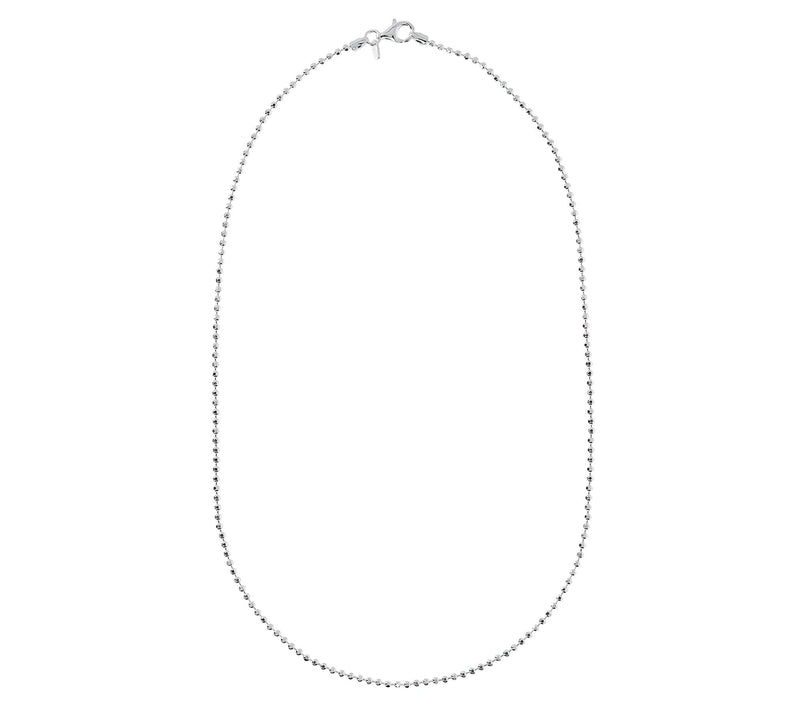 UltraFine Silver 20" Diamond Cut Bead Chain, 6.2g — View 2