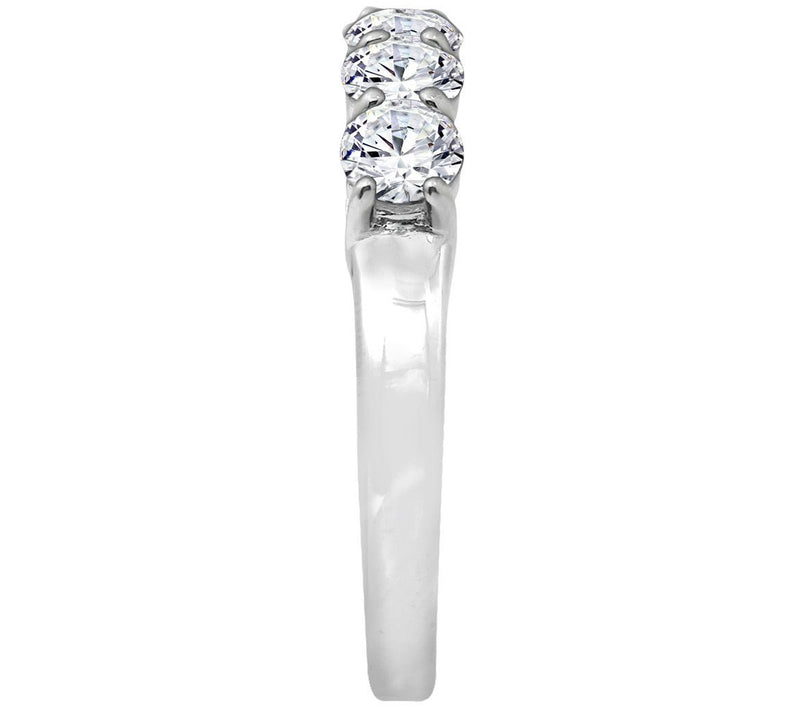 Diamonique 1.00 cttw 5 Stone Ring, Platinum Clad — View 3