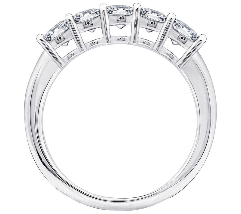 Diamonique 1.00 cttw 5 Stone Ring, Platinum Clad — View 2