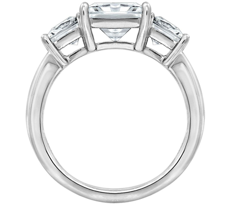 Diamonique 3.50 cttw 3 Stone Princess Cut Ring,Platinum Clad — View 2