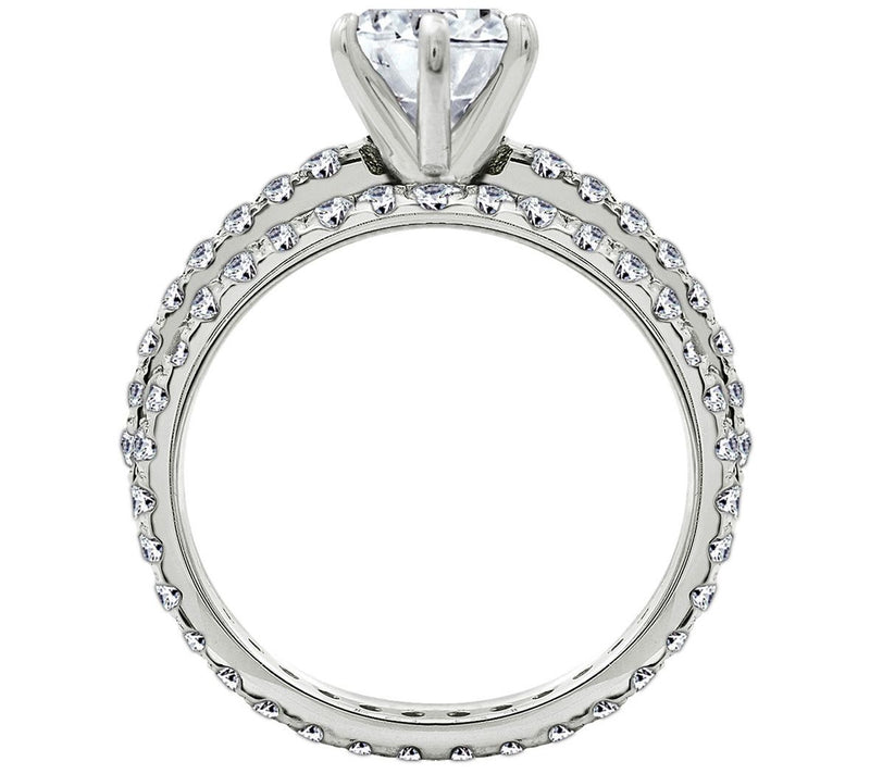 Diamonique 1.90 cttw 2 Piece Round Ring Set, Platinum Clad — View 2