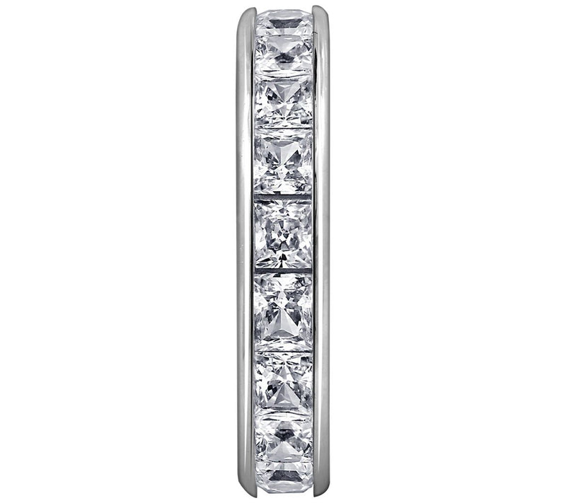 Diamonique Silk Fit Princess Eternity Band Ring,Platinum Clad — View 3