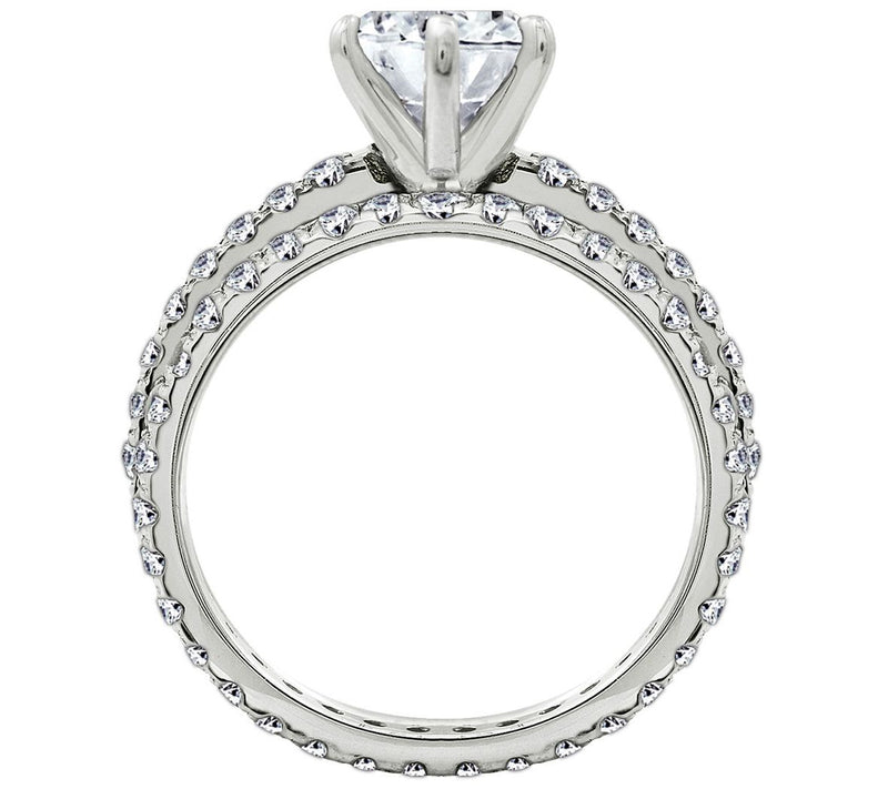 Diamonique 2.90 cttw 2 Piece Round Ring Set, Platinum Clad — View 2