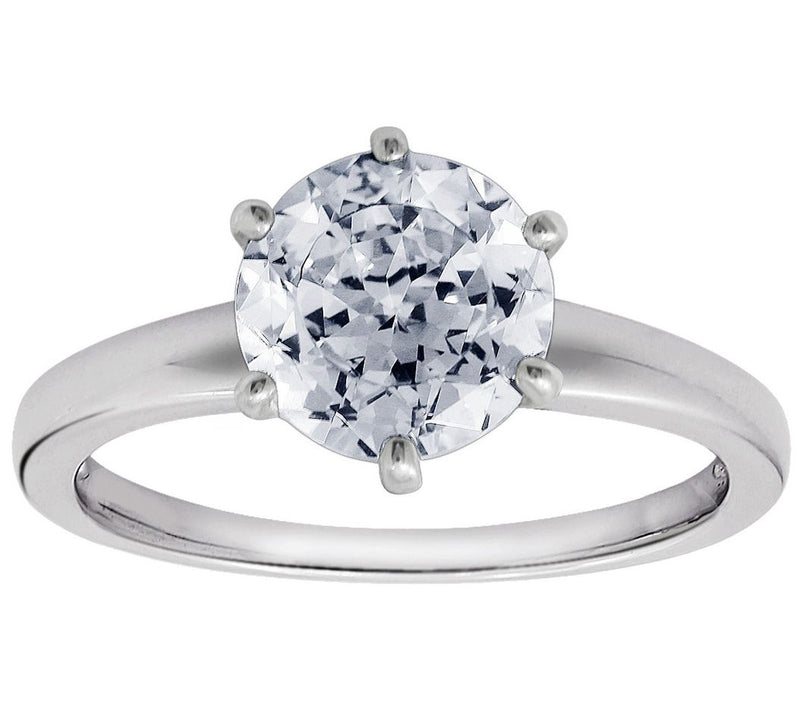 Diamonique 2.00 cttw 100-Facet Solitaire Ring,Platinum Clad — Main view