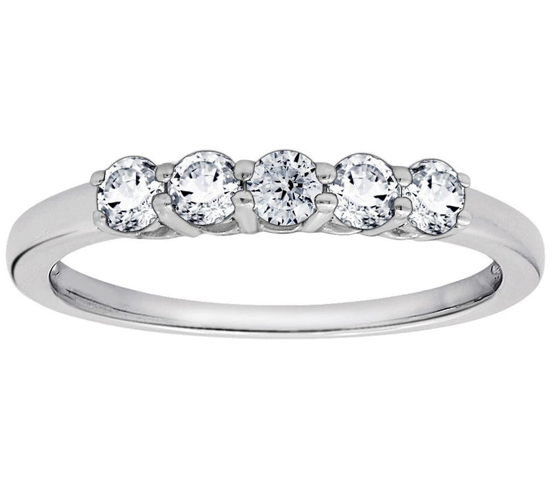 Epiphany Diamon ique 5-Stone, 1 00-Facet Round Anniversary Rin — Main view