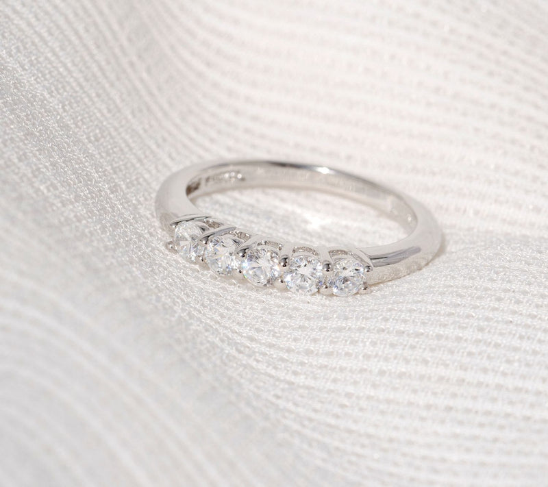 Epiphany Diamon ique 5-Stone, 1 00-Facet Round Anniversary Rin — View 6