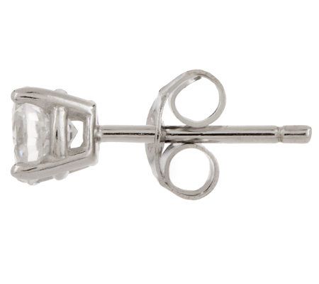Diamonique 100-Facet 1.00 cttw Stud Earrings, Platinum Clad — View 2
