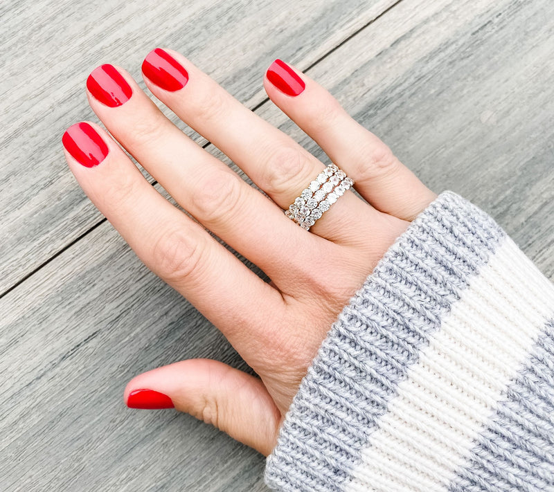 Diamonique 100-Facet Eternity Band Ring, 14K Clad or Sterling — View 14