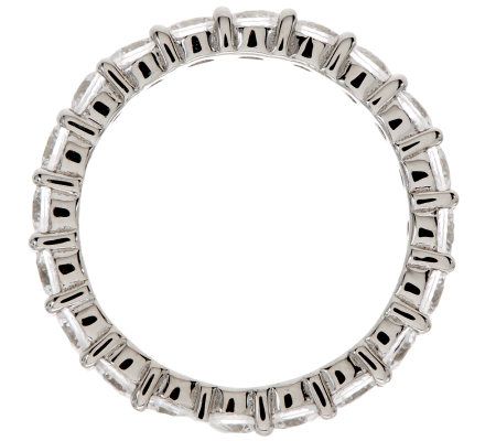 Diamonique 100-Facet Eternity Band Ring, 14K Clad or Sterling — View 12