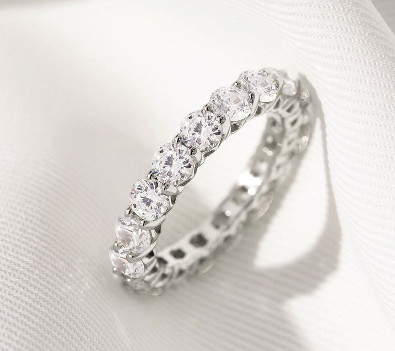 Diamonique 2.70 cttw Eternity Band Ring, Platinum Clad — View 6