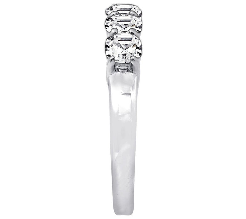Diamonique Asscher Cut 3.15 cttw 5 Stone Ring,Platinum Clad — View 3