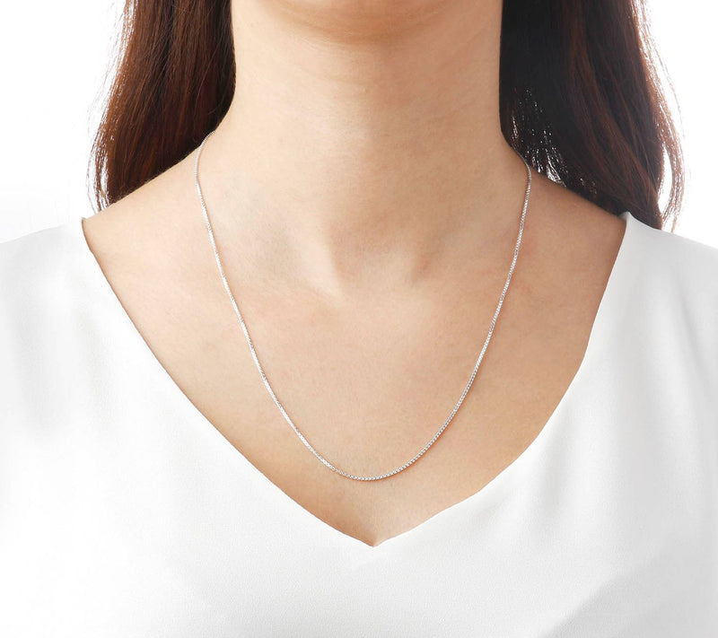 UltraFine Silver 20" Fine Polished Box Chain Necklace 2.9g — View 5