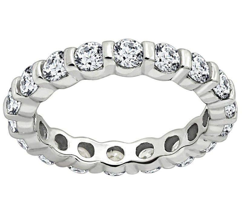 Diamonique 1.90 cttw Eternity Band Ring, Platinum Clad — Main view