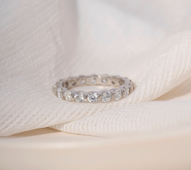 Diamonique 1.90 cttw Eternity Band Ring, Platinum Clad — View 6