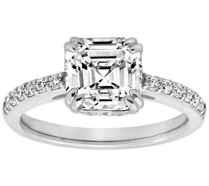 Diamonique 2.60 cttw Asscher Cut Ring, Plat inum Clad