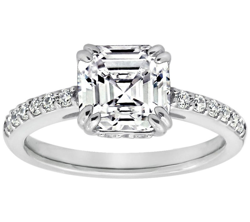 Diamonique 2.60 cttw Asscher Cut Ring, Plat inum Clad — Main view