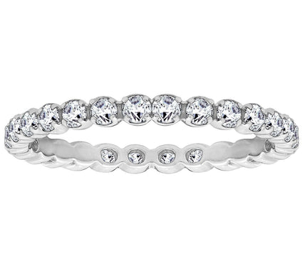 Diamonique 4/10 cttw Eternity Band Ring, Platinum Clad