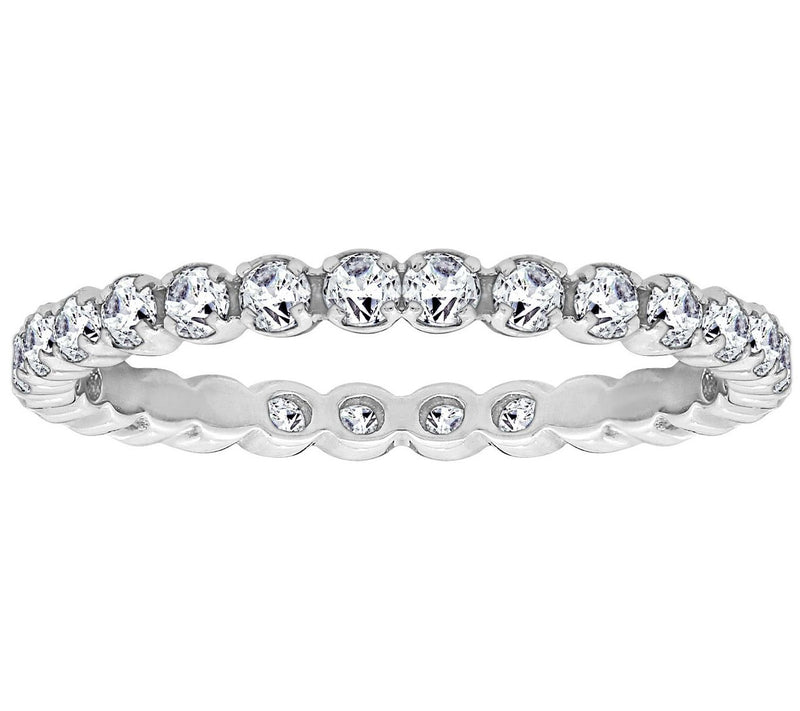 Diamonique 4/10 cttw Eternity Band Ring, Platinum Clad — Main view