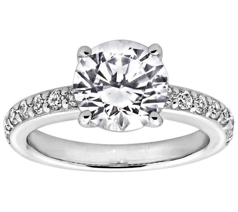 Diamonique 2.25 cttw Solitaire Ring, Platinum Clad — Main view