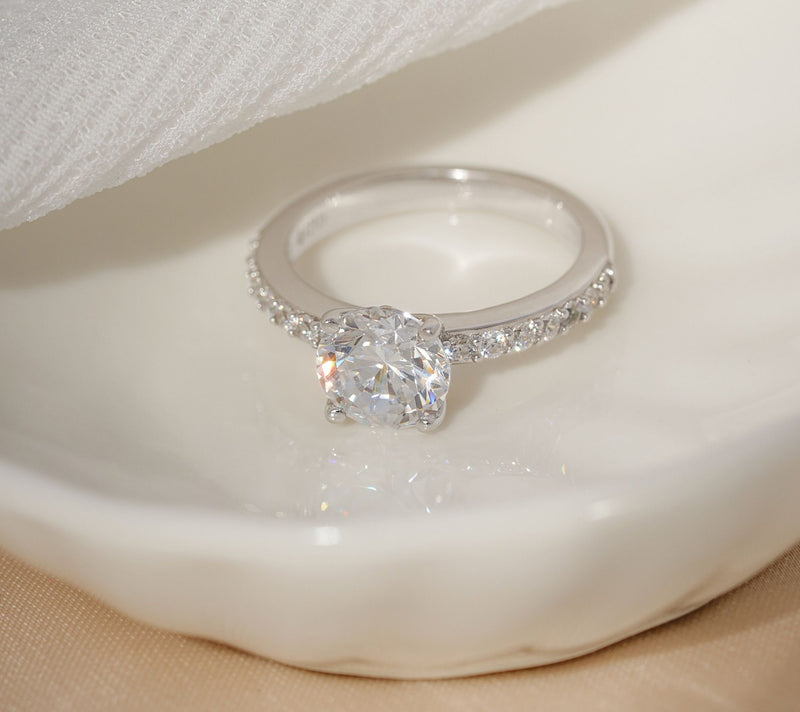 Diamonique 2.25 cttw Solitaire Ring, Platinum Clad — View 2
