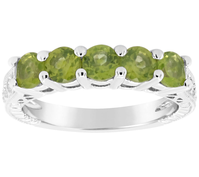 Sterling 5-Stone Round Birthstone Band Ring — View 19